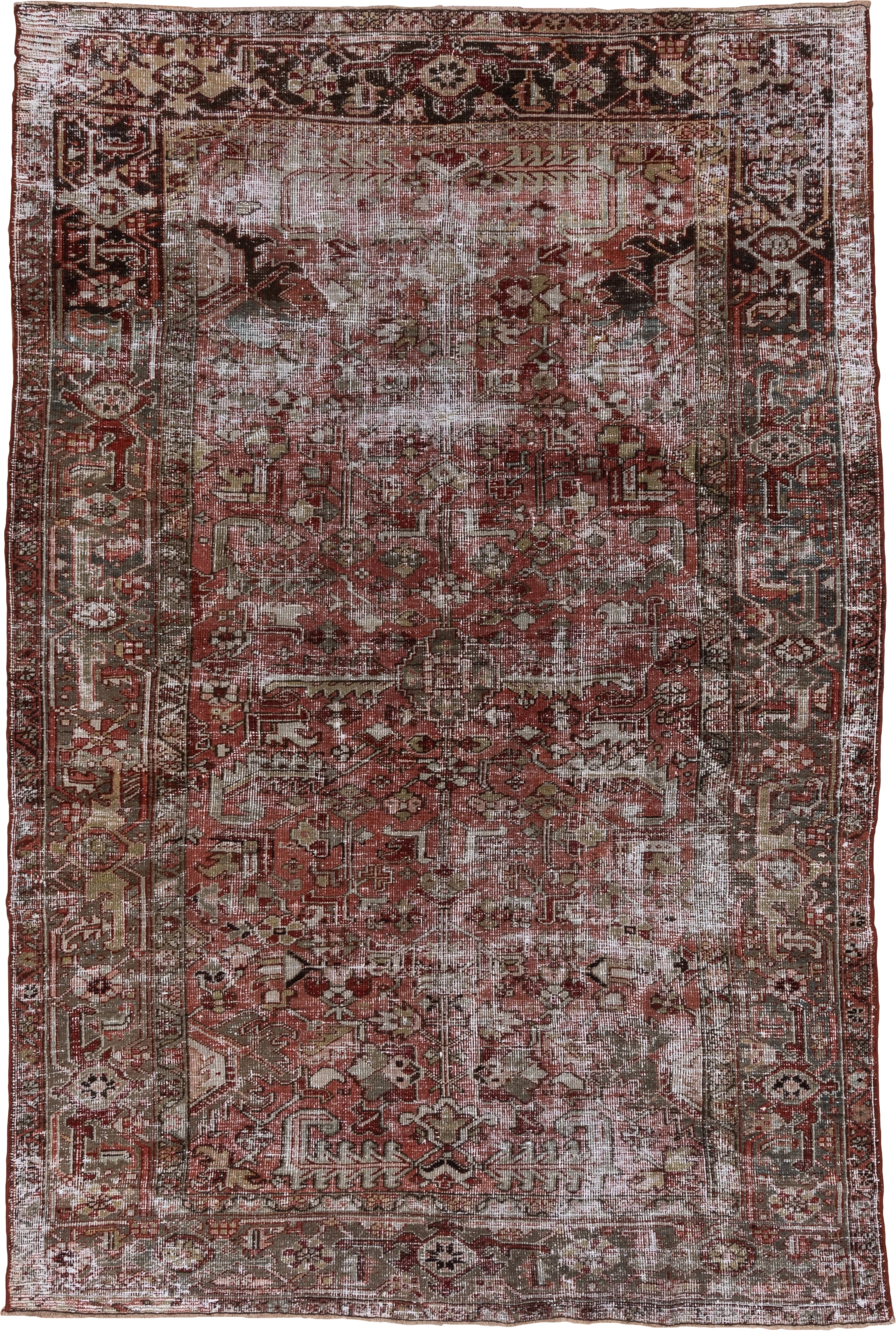 13' x 15' one-of-a-kind handmade vintage Kilim oversize rug. Color palette: terracotta, rose, olive, ivory, charcoal, taupe