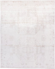 8' x 10' one-of-a-kind handmade vintage Moroccan large size rug. Color palette: ivory, blush, taupe, cream, pink, beige