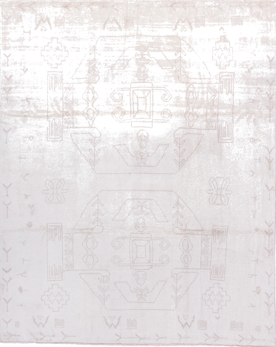 8' x 10' one-of-a-kind handmade vintage Moroccan large size rug. Color palette: floral white, gainsboro, gray