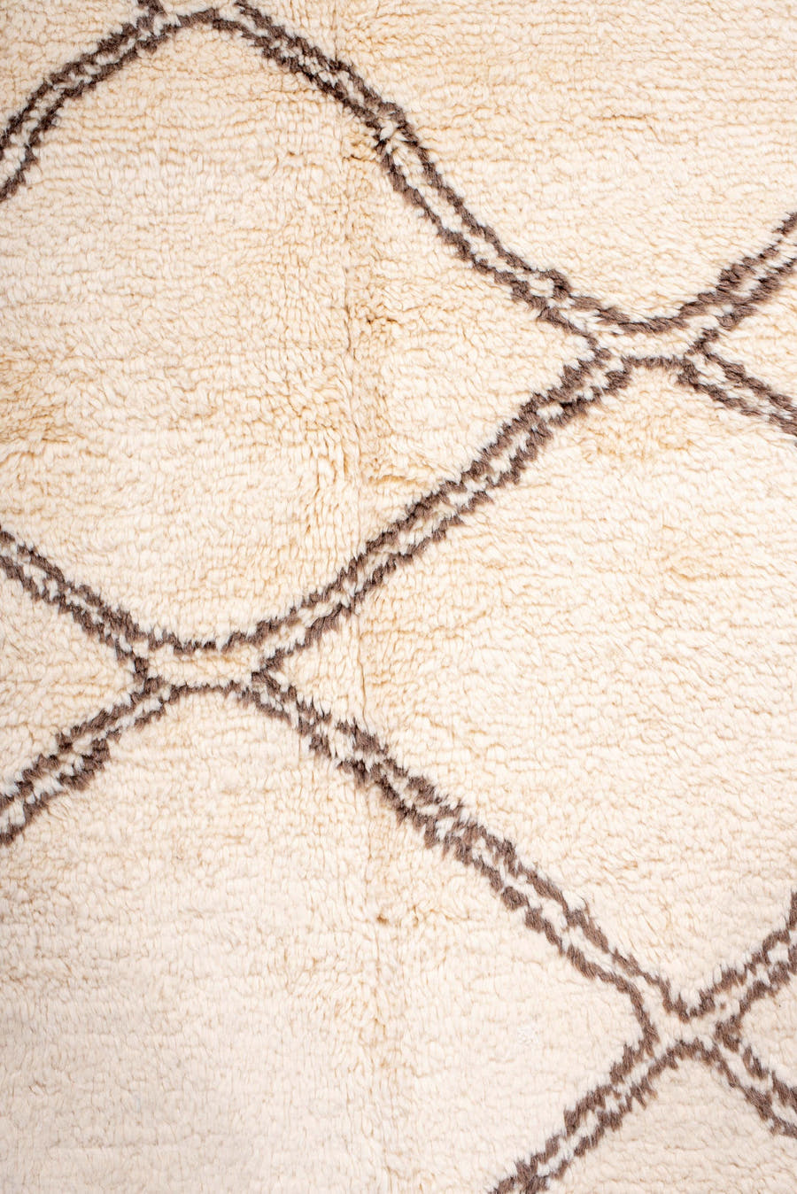 8' x 10' one-of-a-kind handmade vintage Moroccan large size rug. Color palette: ivory, brown, cream, taupe, beige, gray