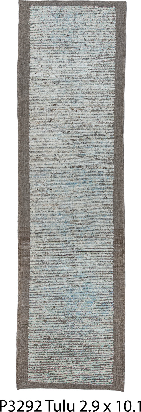 2' x 10' one-of-a-kind handmade vintage Tulu runner rug. Color palette: black, dark gray, dim gray, gainsboro, gray