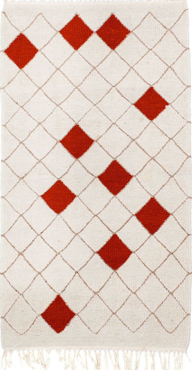 3' x 5' one-of-a-kind handmade vintage Kilim small size rug. Color palette: gray, light gray, pink, brown, red, off-white