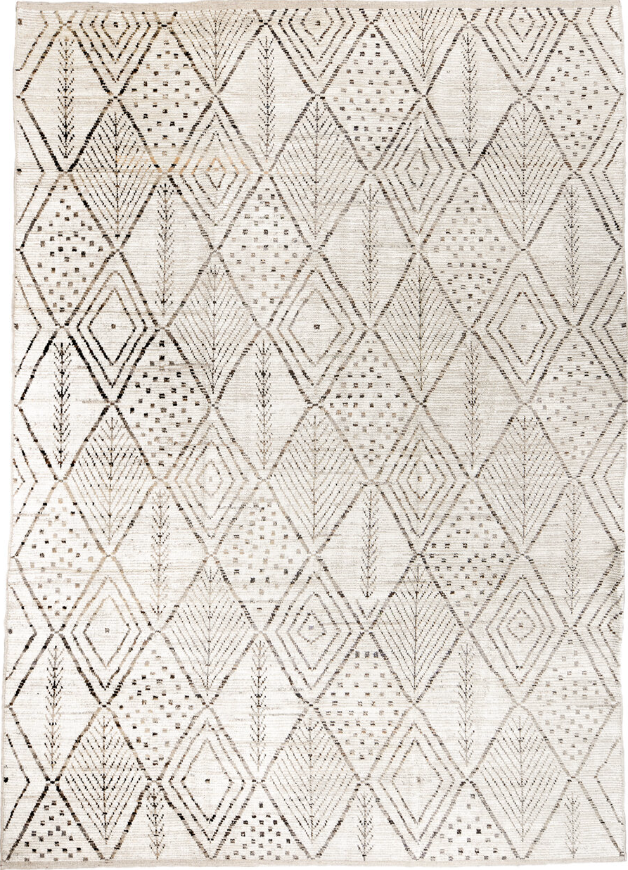 10' x 14' one-of-a-kind handmade vintage Tulu large size rug. Color palette: black, brown, dark gray, gray, light gray