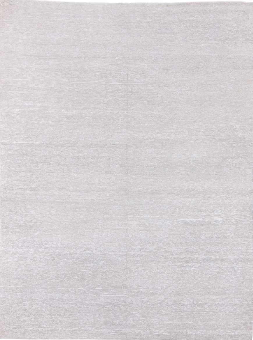 8' x 11' one-of-a-kind handmade vintage Sari Silk large size rug. Color palette: dark gray, gainsboro, gray, light gray