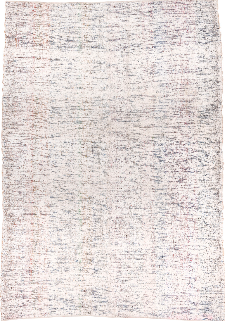 5' x 8' one-of-a-kind handmade vintage Kilim medium size rug. Color palette: dark gray, gainsboro, gray, light gray, linen