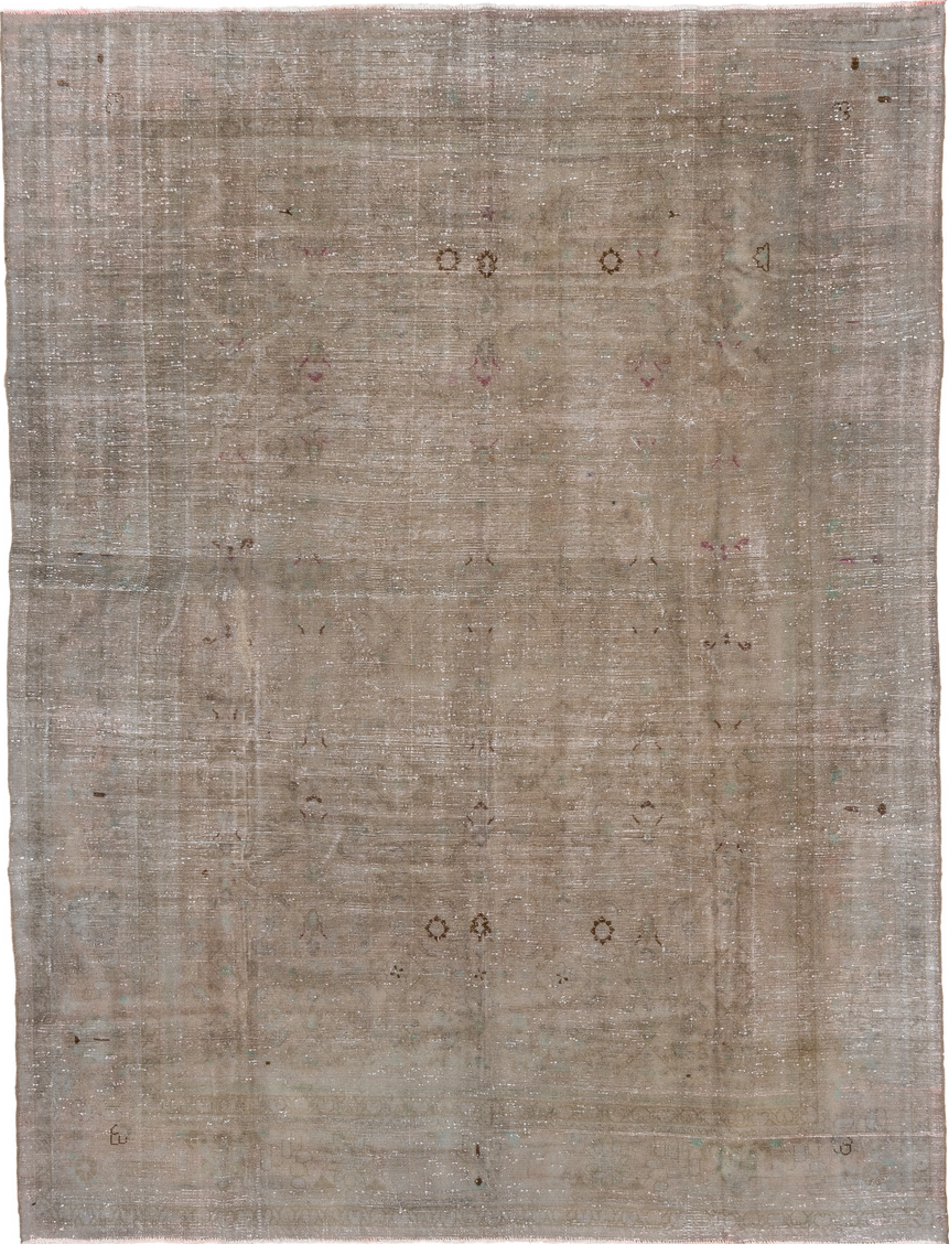 7' x 10' one-of-a-kind handmade vintage Malayer large size rug. Color palette: brown, gray, light gray, off-white