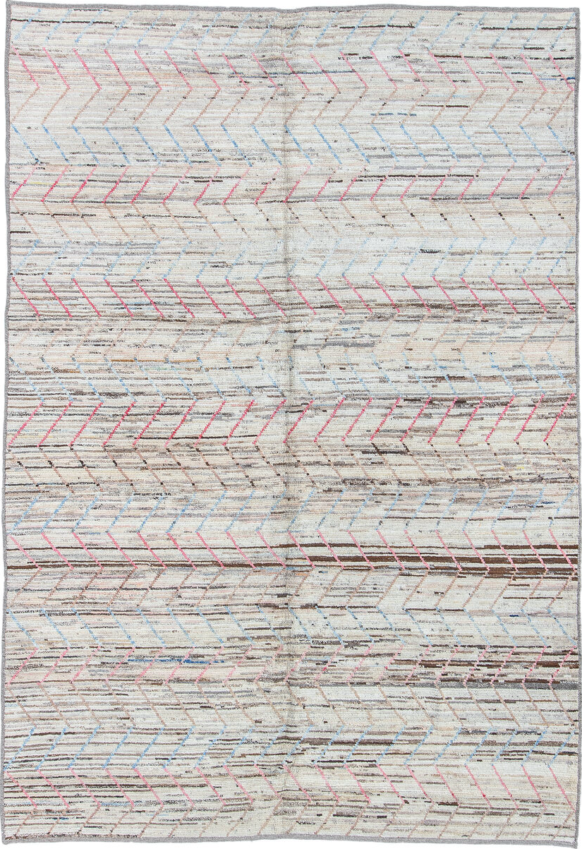 6' x 9' one-of-a-kind handmade vintage Tulu medium size rug. Color palette: black, dark gray, gainsboro, gray, light blue