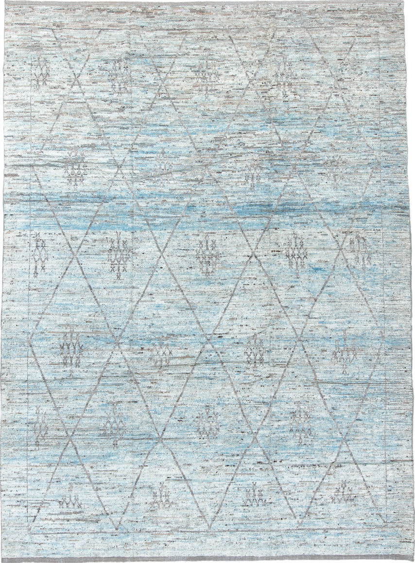 10' x 14' one-of-a-kind handmade vintage Tulu large size rug. Color palette: black, charcoal, dark gray, gainsboro, gray