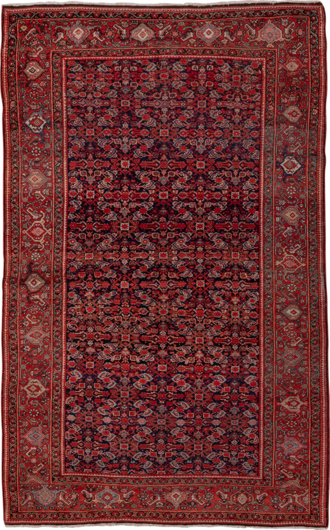 4' x 6' one-of-a-kind handmade vintage Far.Sarouk small size rug. Color palette: brown, gray, off-white, pink, red, redwood