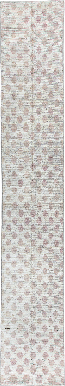 3' x 19' one-of-a-kind handmade vintage Tulu runner rug. Color palette: black, blue, dark gray, gainsboro, gray, light blue