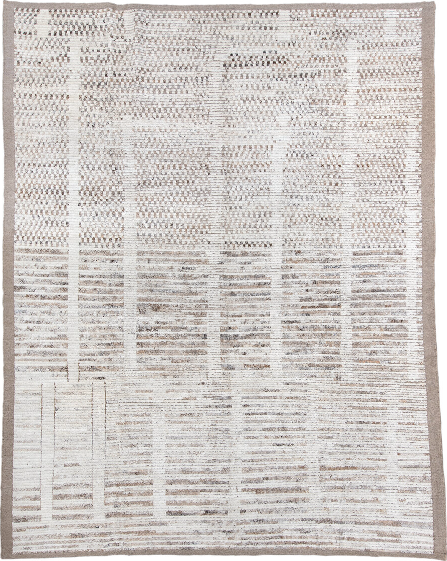 8' x 10' one-of-a-kind handmade vintage Tulu large size rug. Color palette: black, dark gray, dim gray, gainsboro