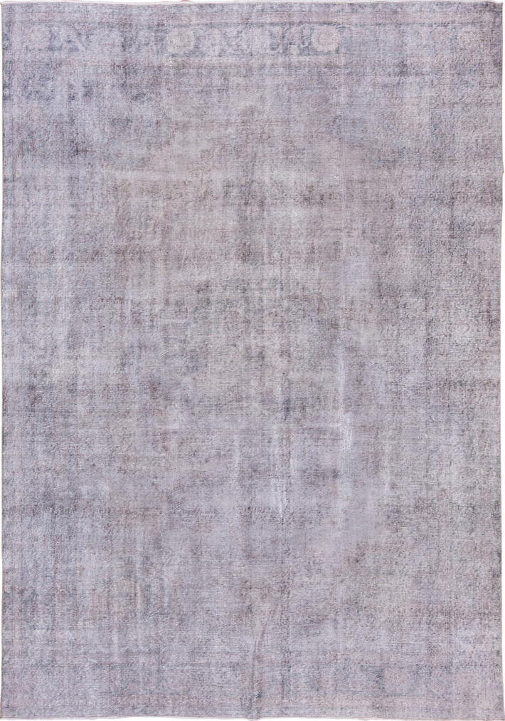 7' x 10' one-of-a-kind handmade vintage Sparta large size rug. Color palette: gainsboro, gray, light gray, off-white, pink