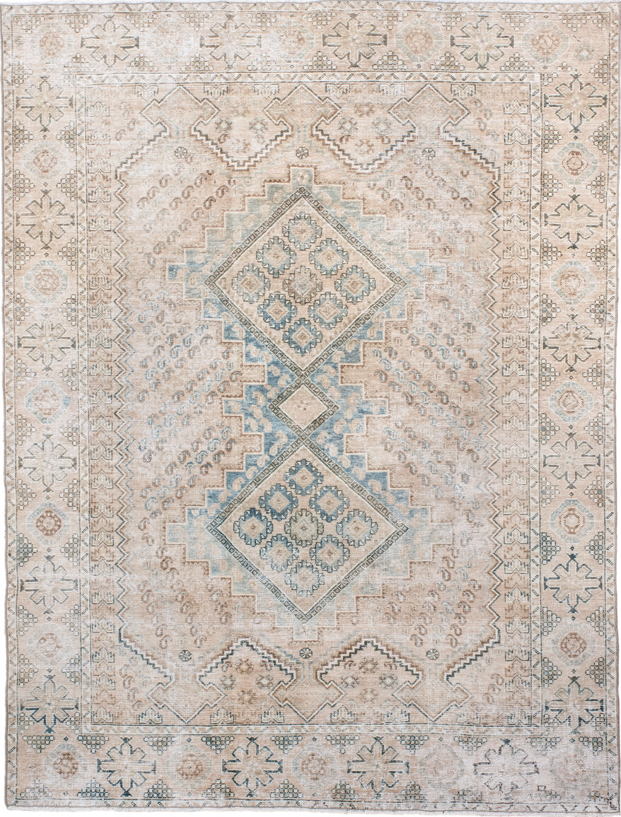 4' x 6' one-of-a-kind handmade vintage Afshar small size rug. Color palette: antiquewhite, black, brown, charcoal, dim gray