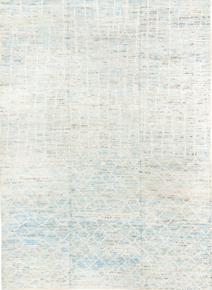 10' x 14' one-of-a-kind handmade vintage Tulu large size rug. Color palette: brown, gainsboro, gray, light gray, linen