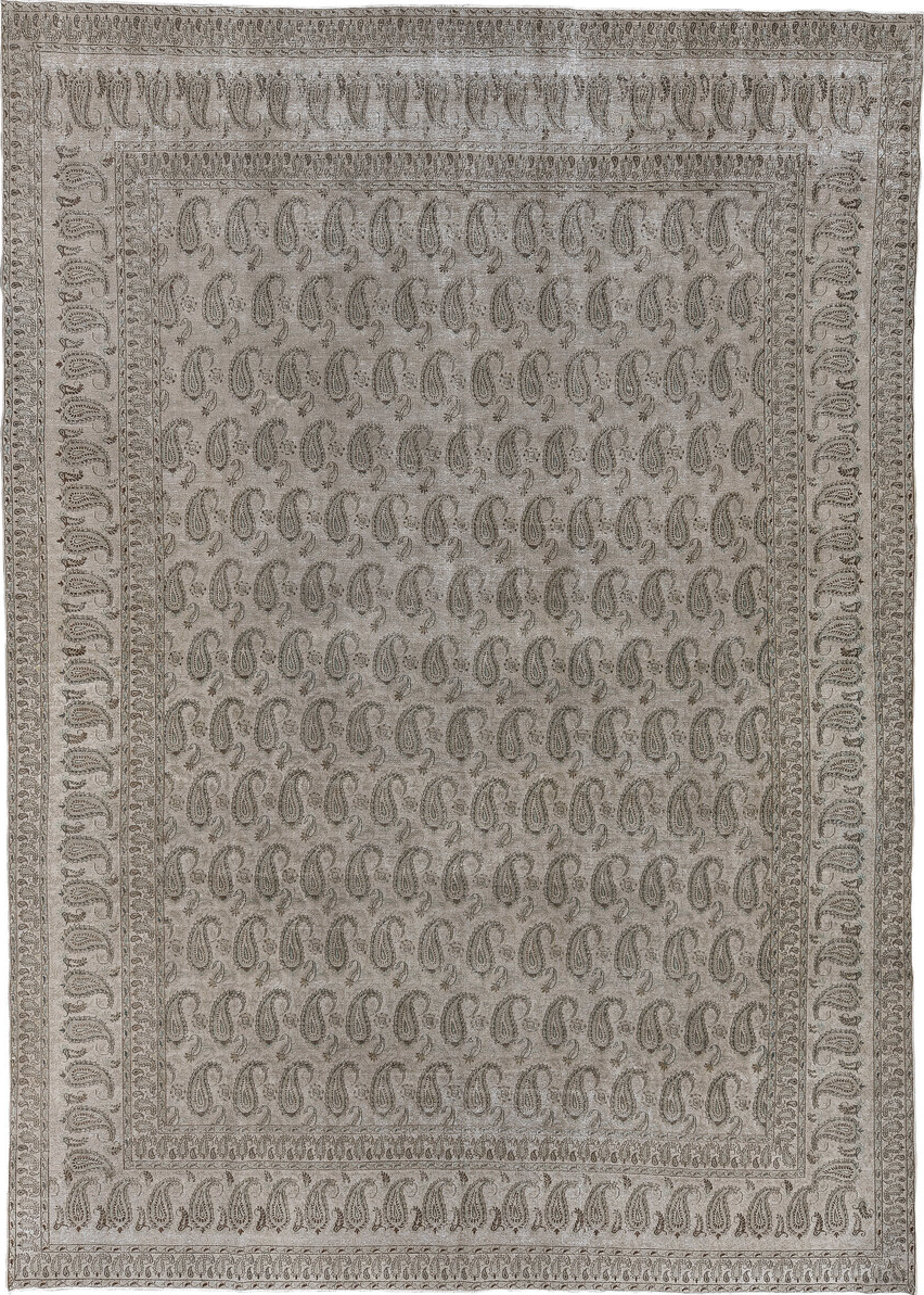 9' x 13' one-of-a-kind handmade vintage Sivas large size rug. Color palette: black, blue, brown, charcoal, dim gray, fiord