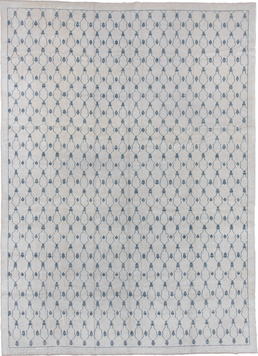 10' x 14' one-of-a-kind handmade vintage Oushak large size rug. Color palette: black, blue, charcoal, dark gray, dim gray