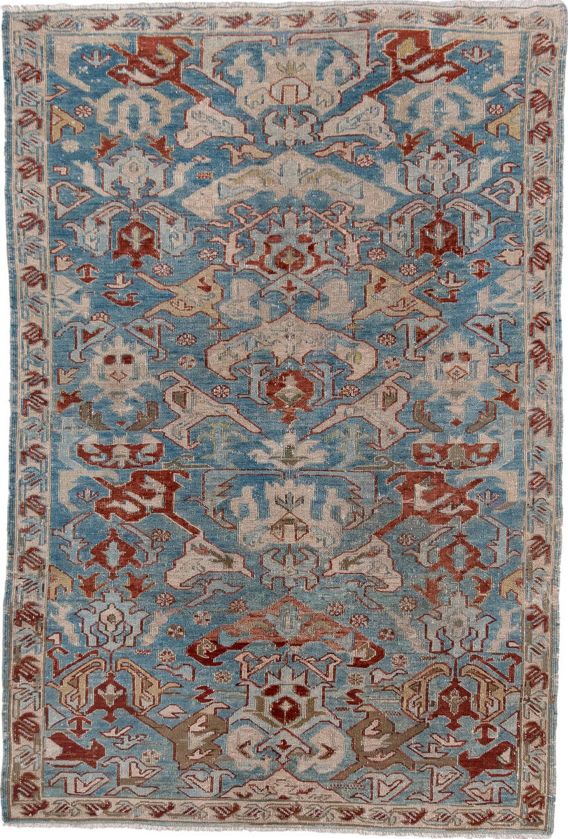 3' x 5' one-of-a-kind handmade vintage Sumak small size rug. Color palette: brown, dark gray, dim gray, gainsboro, gray