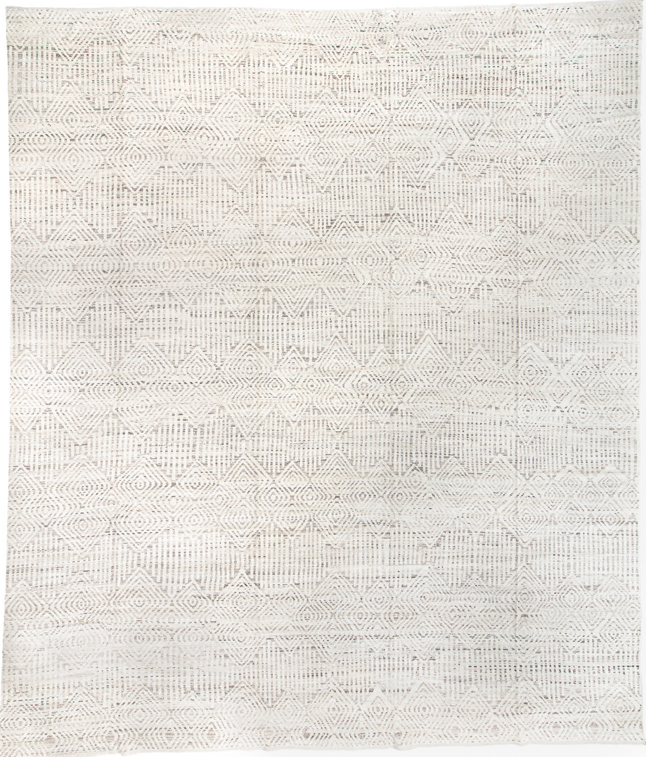 15' x 18' one-of-a-kind handmade vintage Tulu oversize rug. Color palette: black, brown, charcoal, dark gray, dim gray