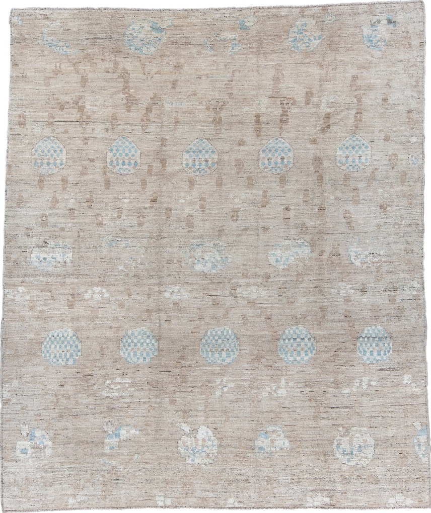 10' x 14' one-of-a-kind handmade vintage Tulu large size rug. Color palette: dark gray, dim gray, gainsboro, gray