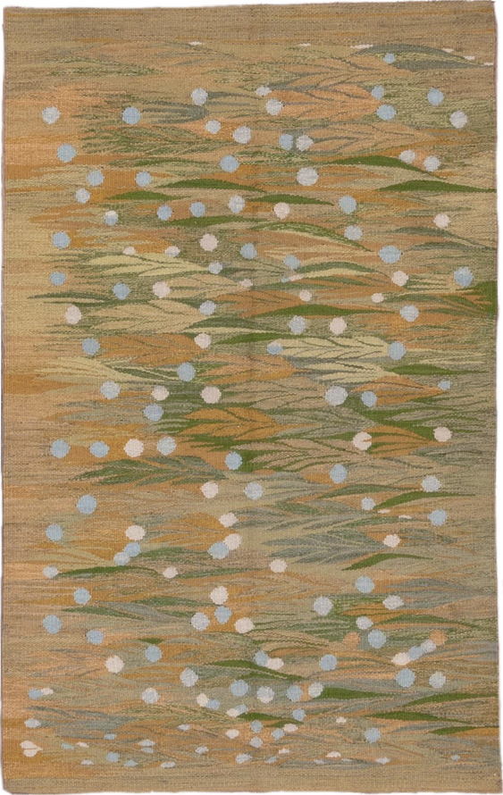 3' x 4' one-of-a-kind handmade vintage Kilim small size rug. Color palette: brown, dark gray, gray, green, light gray