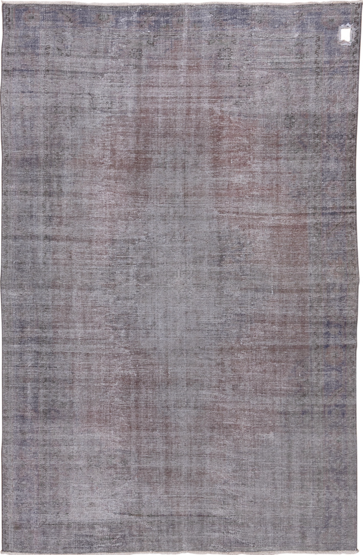 6' x 9' one-of-a-kind handmade vintage Sparta medium size rug. Color palette: dark gray, dim gray, gray, light blue