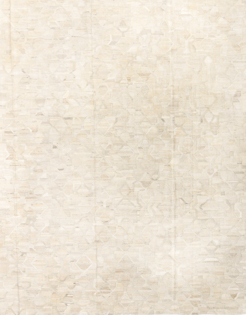 10' x 13' one-of-a-kind handmade vintage Kilim large size rug. Color palette: antiquewhite, beige, brown, dark gray, gray