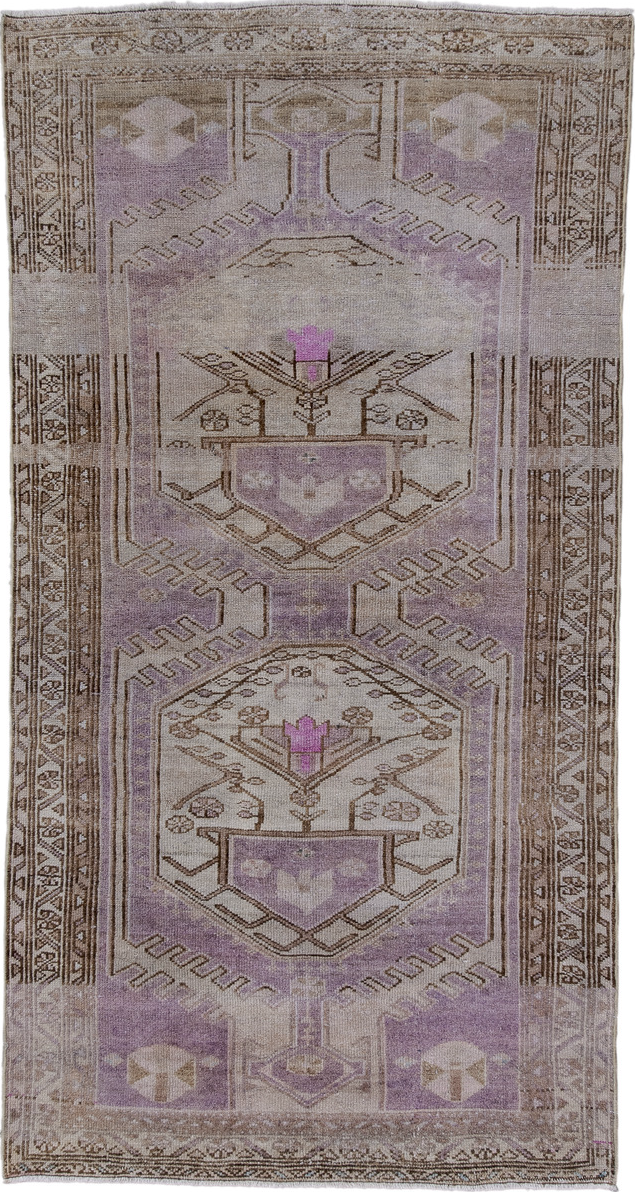 3' x 6' one-of-a-kind handmade vintage Malayer small size rug. Color palette: black, brown, charcoal, dark gray, gray