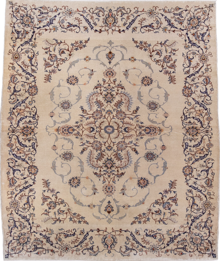 4' x 5' one-of-a-kind handmade vintage Sivas small size rug. Color palette: gray, orange, pink, brown, light gray, off-white