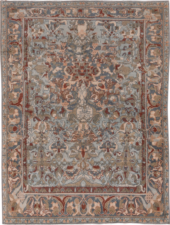 3' x 4' one-of-a-kind handmade vintage Sivas small size rug. Color palette: brown, dim gray, gray, light gray, off-white