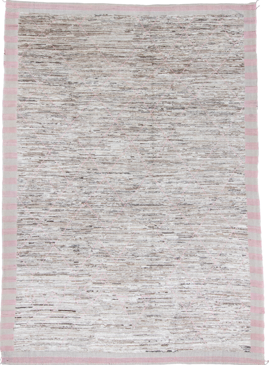 9' x 11' one-of-a-kind handmade vintage Tulu large size rug. Color palette: black, dark gray, gainsboro, gray, light blue