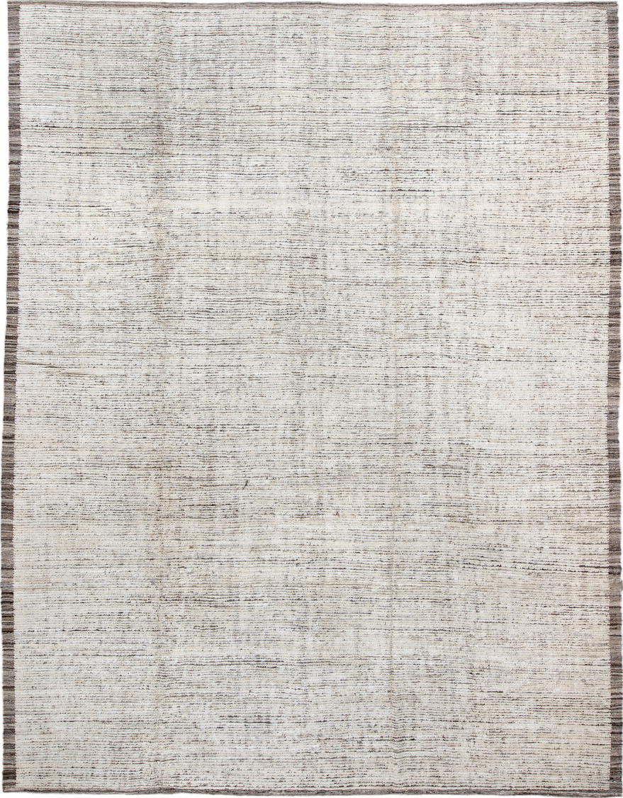 10' x 13' one-of-a-kind handmade vintage Tulu large size rug. Color palette: dark gray, dim gray, gray, light gray