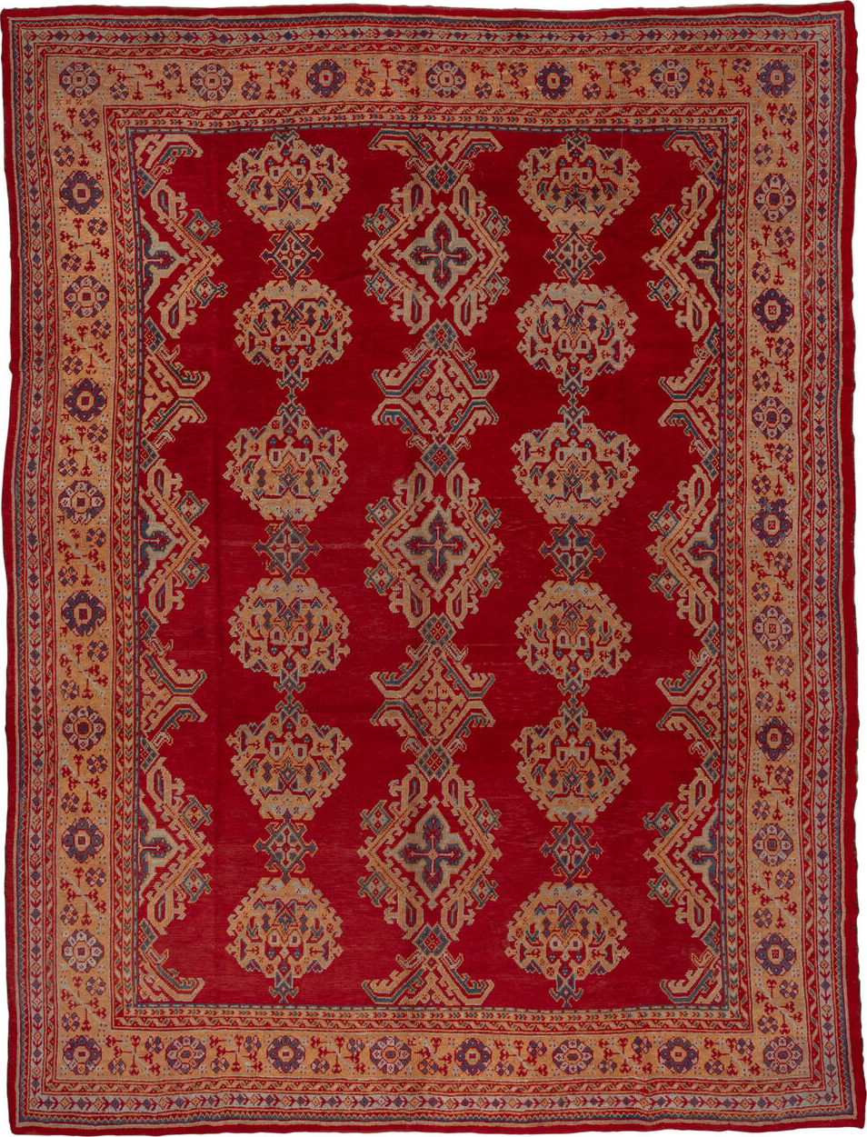 10' x 13' one-of-a-kind handmade vintage Oushak large size rug. Color palette: black, brown, burgundy, gray, light gray