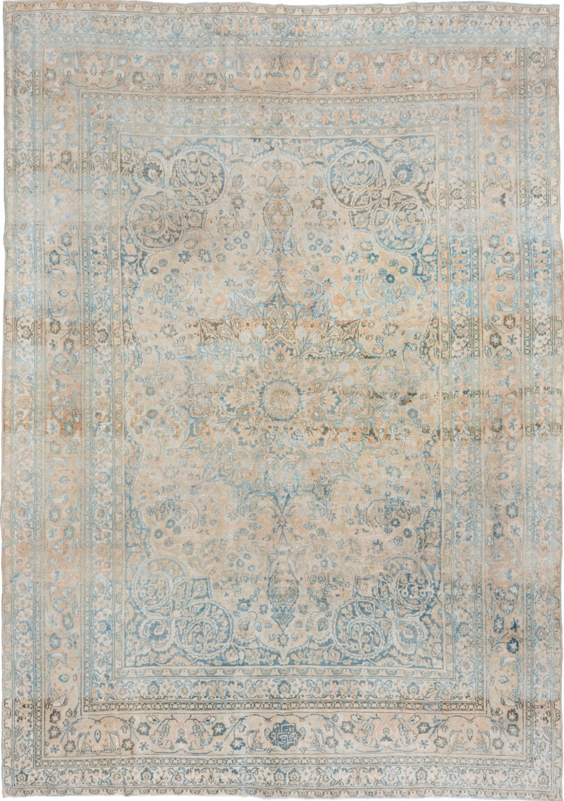 8' x 11' one-of-a-kind handmade vintage Khorassan large size rug. Color palette: brown, dark gray, dim gray, gainsboro, gray