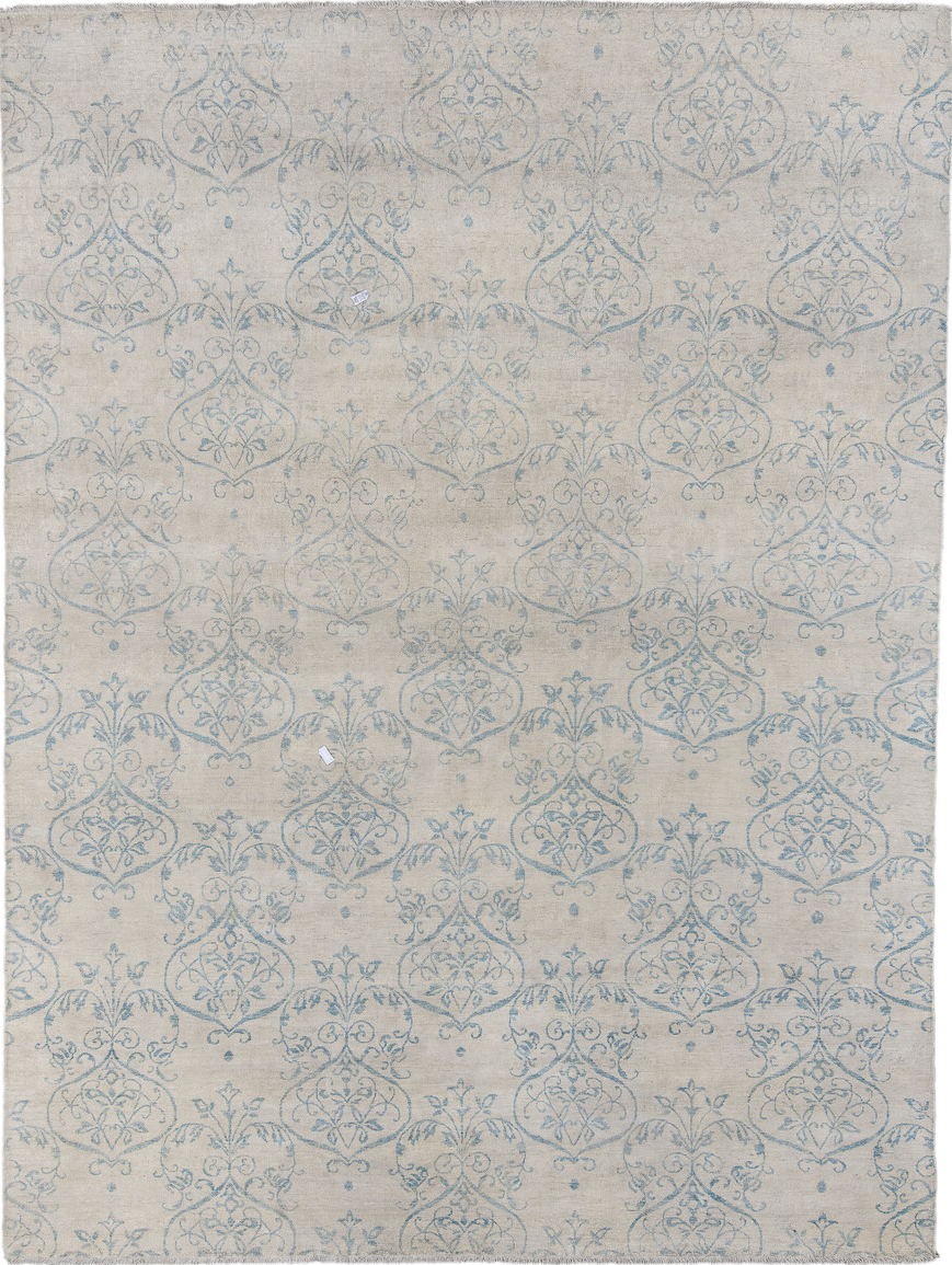 8' x 11' one-of-a-kind handmade vintage European large size rug. Color palette: dark gray, gainsboro, gray, light gray