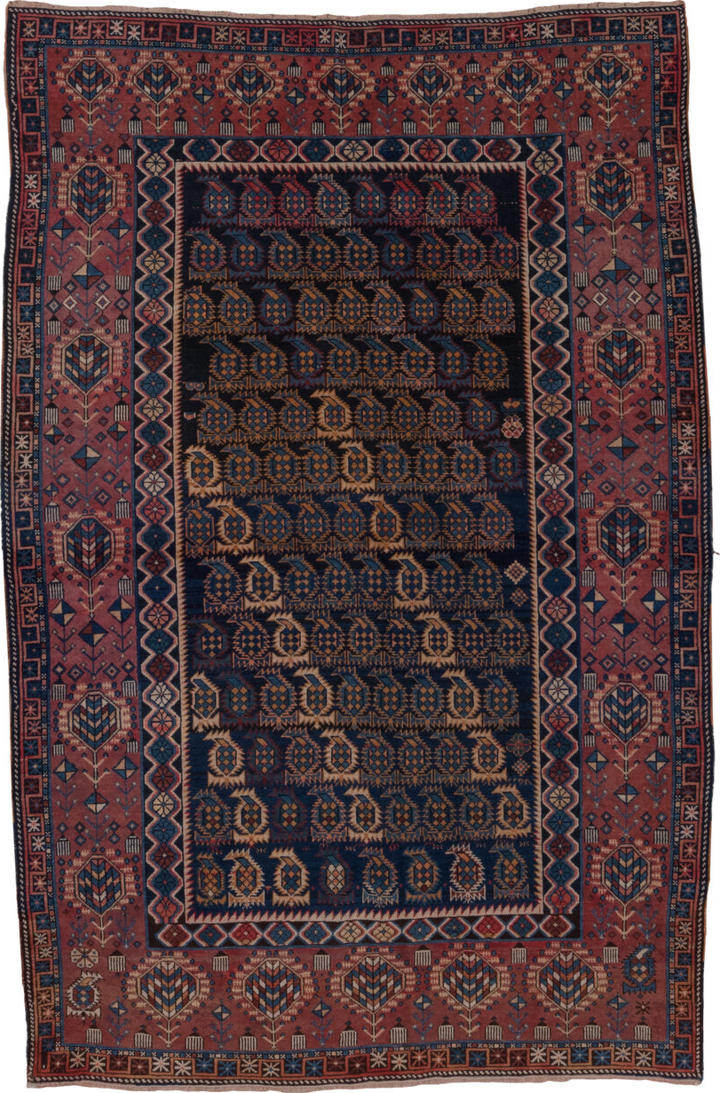 3' x 9' one-of-a-kind handmade vintage Kilim runner rug. Color palette: black, blue, brown, gray, pink, red, redwood, wine