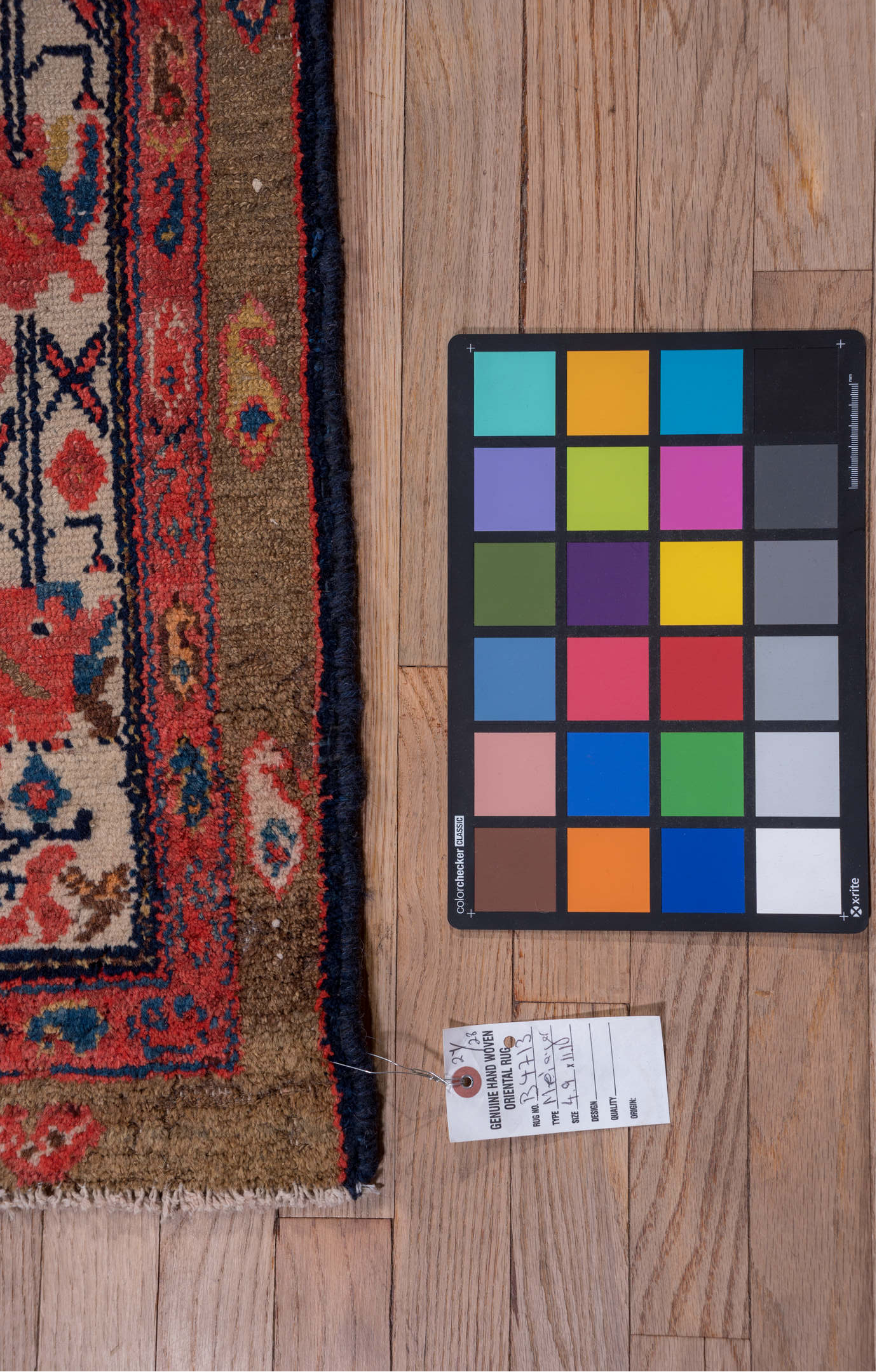 4' x 11' one-of-a-kind handmade vintage Malayer runner rug. Color palette: black, blue, brown, fiord, gray, green