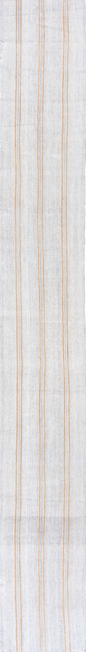 2' x 17' one-of-a-kind handmade vintage Flatweave runner rug. Color palette: brown, dark gray, gainsboro, gray, light gray