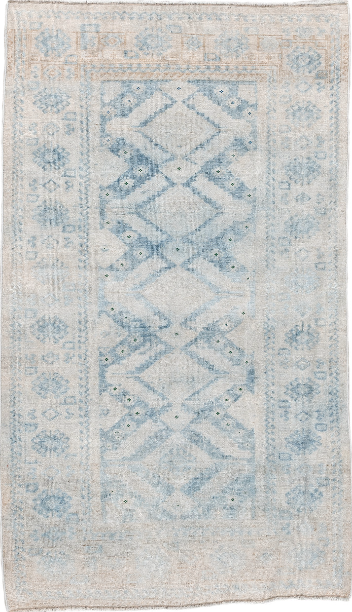 2' x 3' one-of-a-kind handmade vintage Belouch small size rug. Color palette: dark gray, dim gray, gainsboro, gray