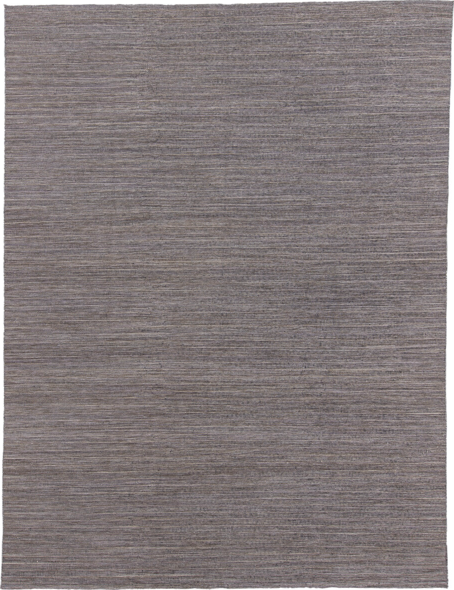 9' x 12' one-of-a-kind handmade vintage Kilim large size rug. Color palette: black, dark gray, gray, light gray, off-white