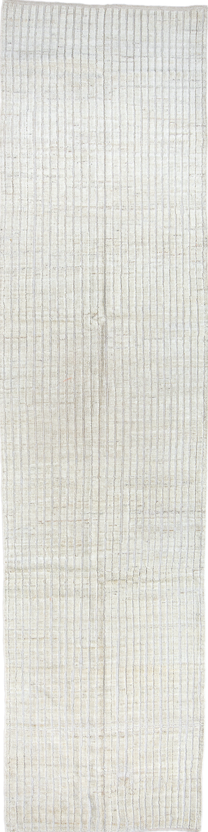 2' x 11' one-of-a-kind handmade vintage Tulu runner rug. Color palette: blue, dark gray, gainsboro, gray, light blue