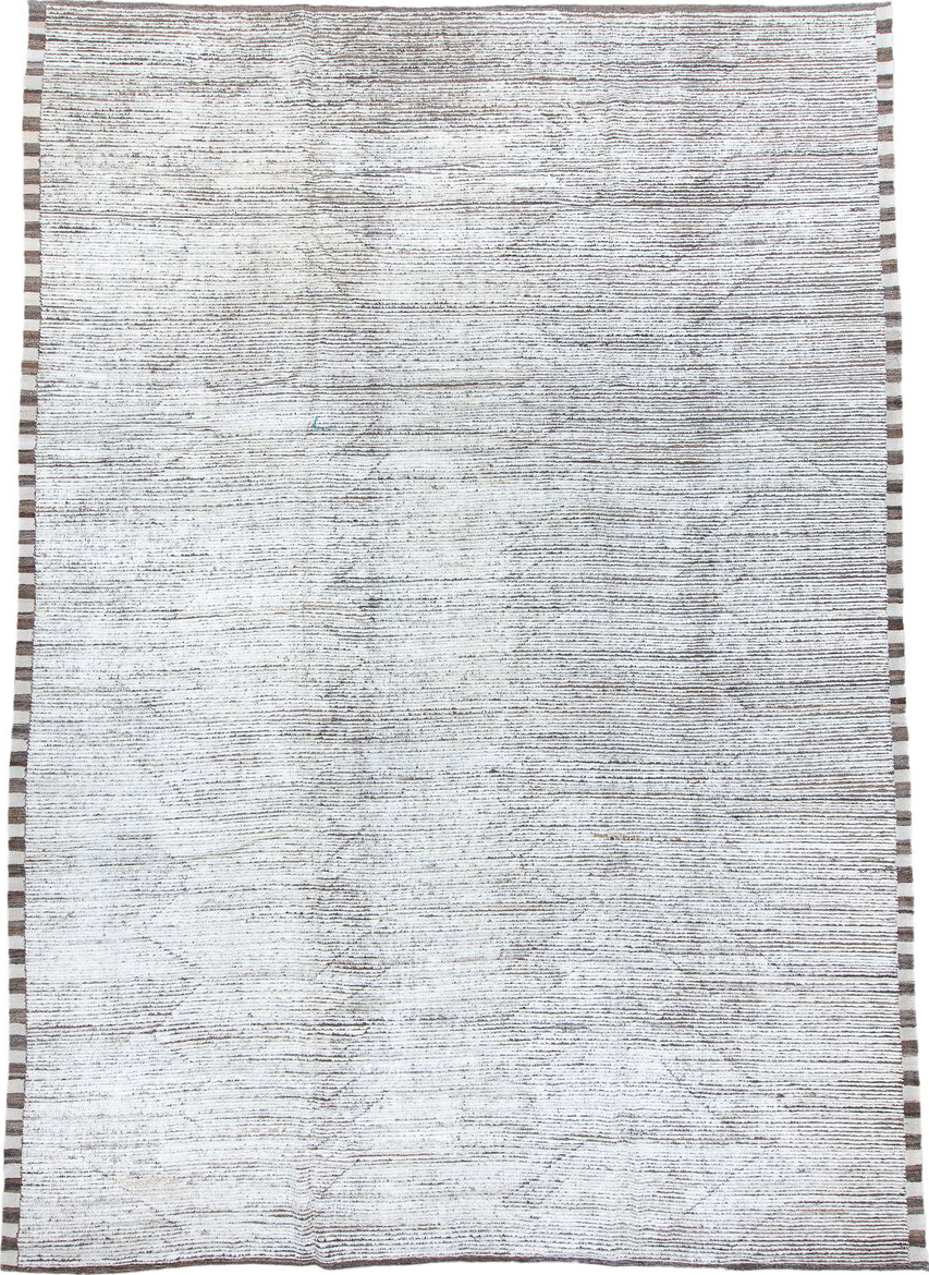 10' x 14' one-of-a-kind handmade vintage Tulu large size rug. Color palette: black, charcoal, dark gray, gainsboro, gray
