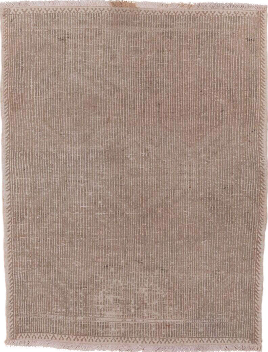2' x 3' one-of-a-kind handmade vintage Jijim small size rug. Color palette: brown, gray, light gray, off-white, pink, snow