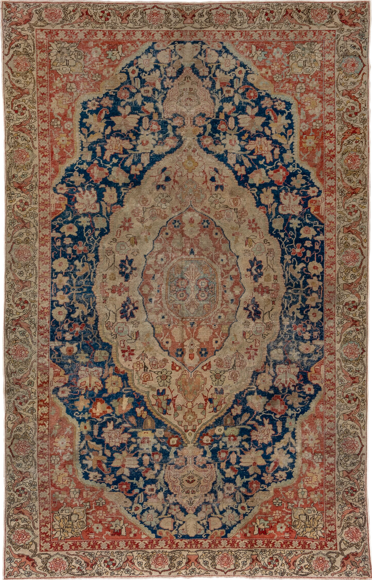 5' x 9' one-of-a-kind handmade vintage Oushak medium size rug. Color palette: arapawa, black, blue, brown, charcoal, gray