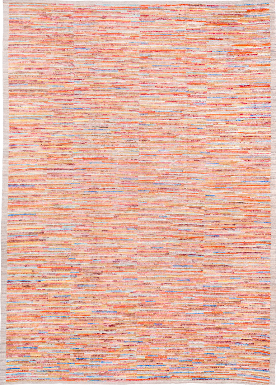 10' x 14' one-of-a-kind handmade vintage Tulu large size rug. Color palette: gray, light blue, light gray, red, pink, blue