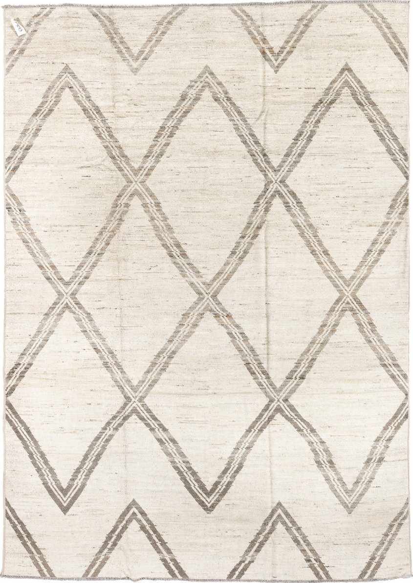 8' x 12' one-of-a-kind handmade vintage Tulu large size rug. Color palette: dark gray, gainsboro, gray, light gray