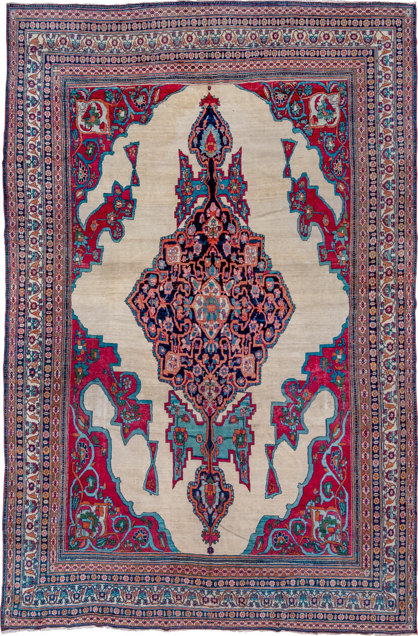 8' x 13' one-of-a-kind handmade vintage Lavar large size rug. Color palette: arapawa, black, blue, brown, dim gray, gray