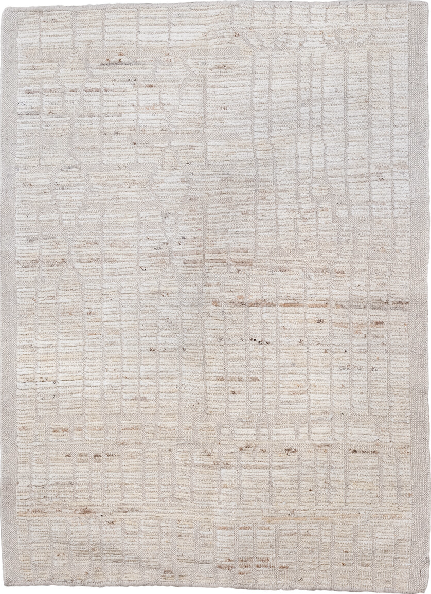 3' x 4' one-of-a-kind handmade vintage Tulu small size rug. Color palette: brown, dark gray, gainsboro, gray, light gray