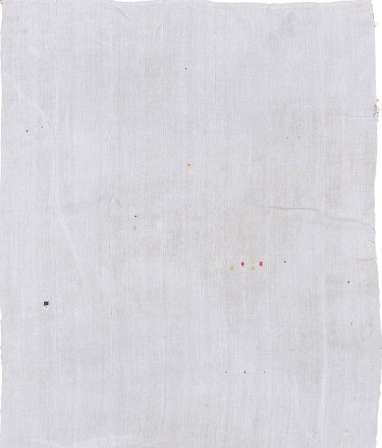 6' x 8' one-of-a-kind handmade vintage Hemp Kilim medium size rug. Color palette: blue, brown, gainsboro, gray, light gray