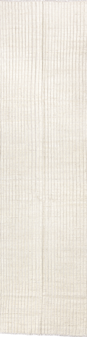 3' x 11' one-of-a-kind handmade vintage Tulu runner rug. Color palette: dark gray, gainsboro, gray, light gray, off-white