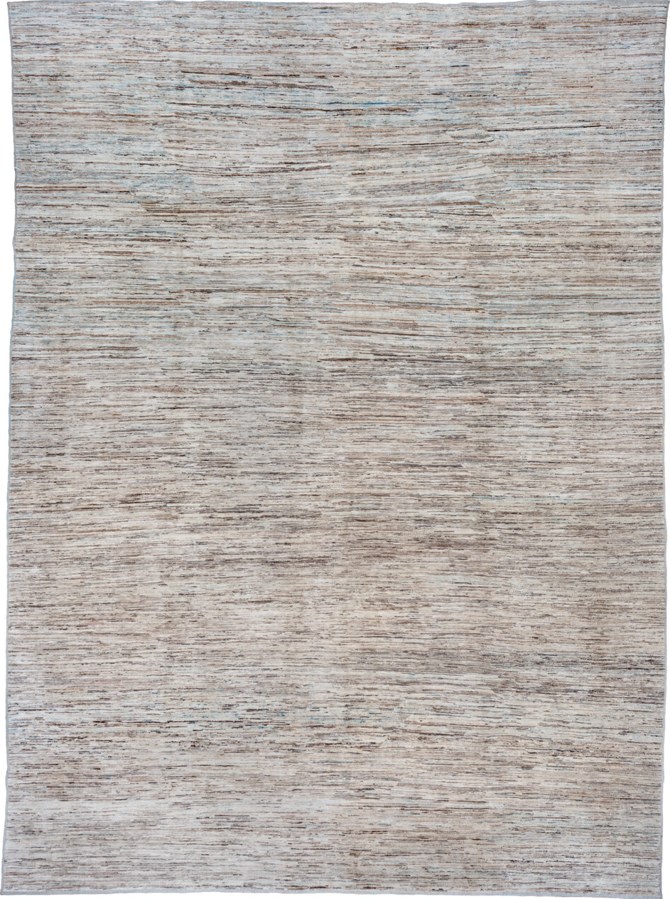 10' x 13' one-of-a-kind handmade vintage Tulu large size rug. Color palette: dark gray, gainsboro, gray, light gray